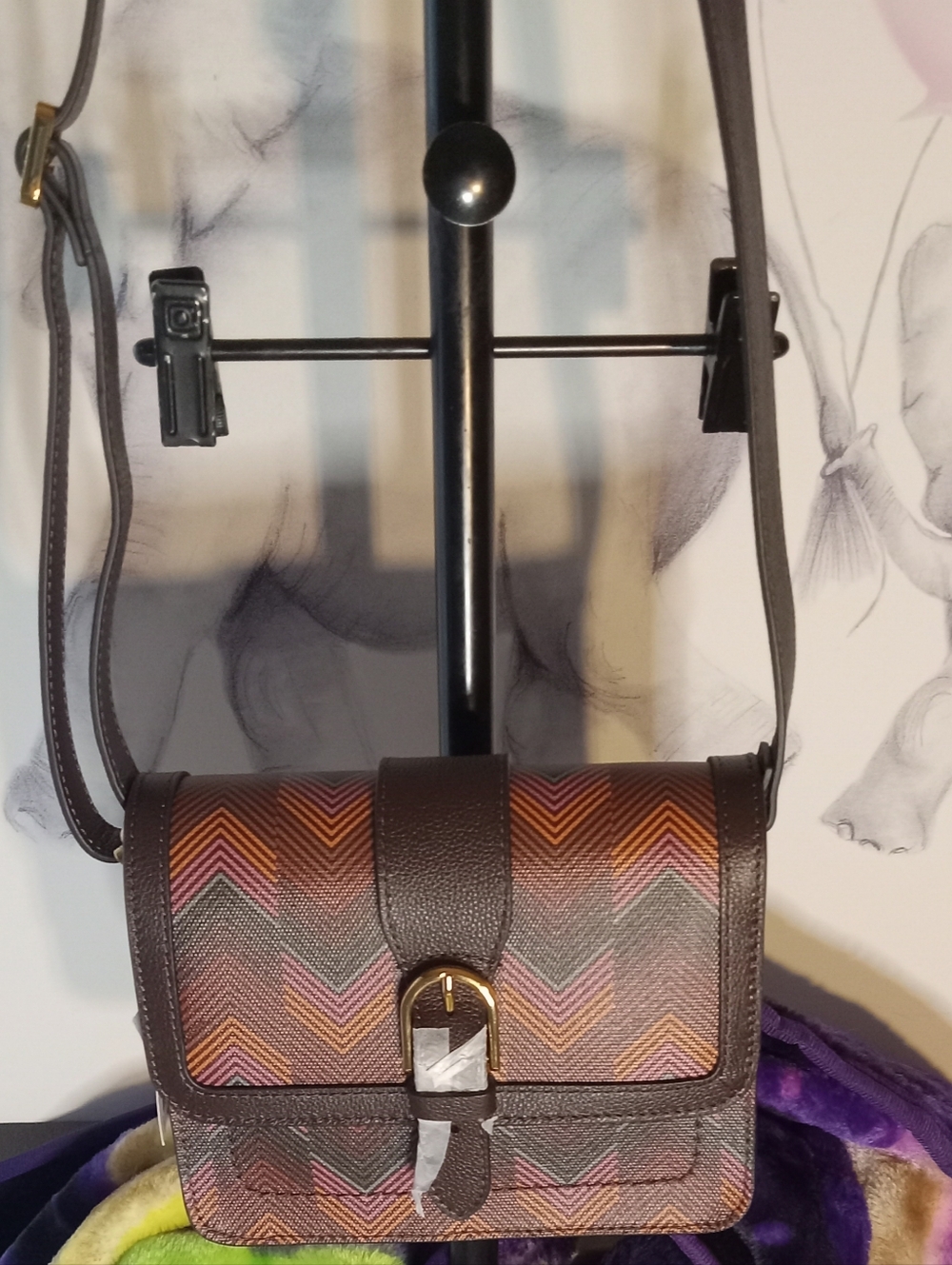 Fossil Multi-Harlow Medium Zoey Flap Crossbody  NWT